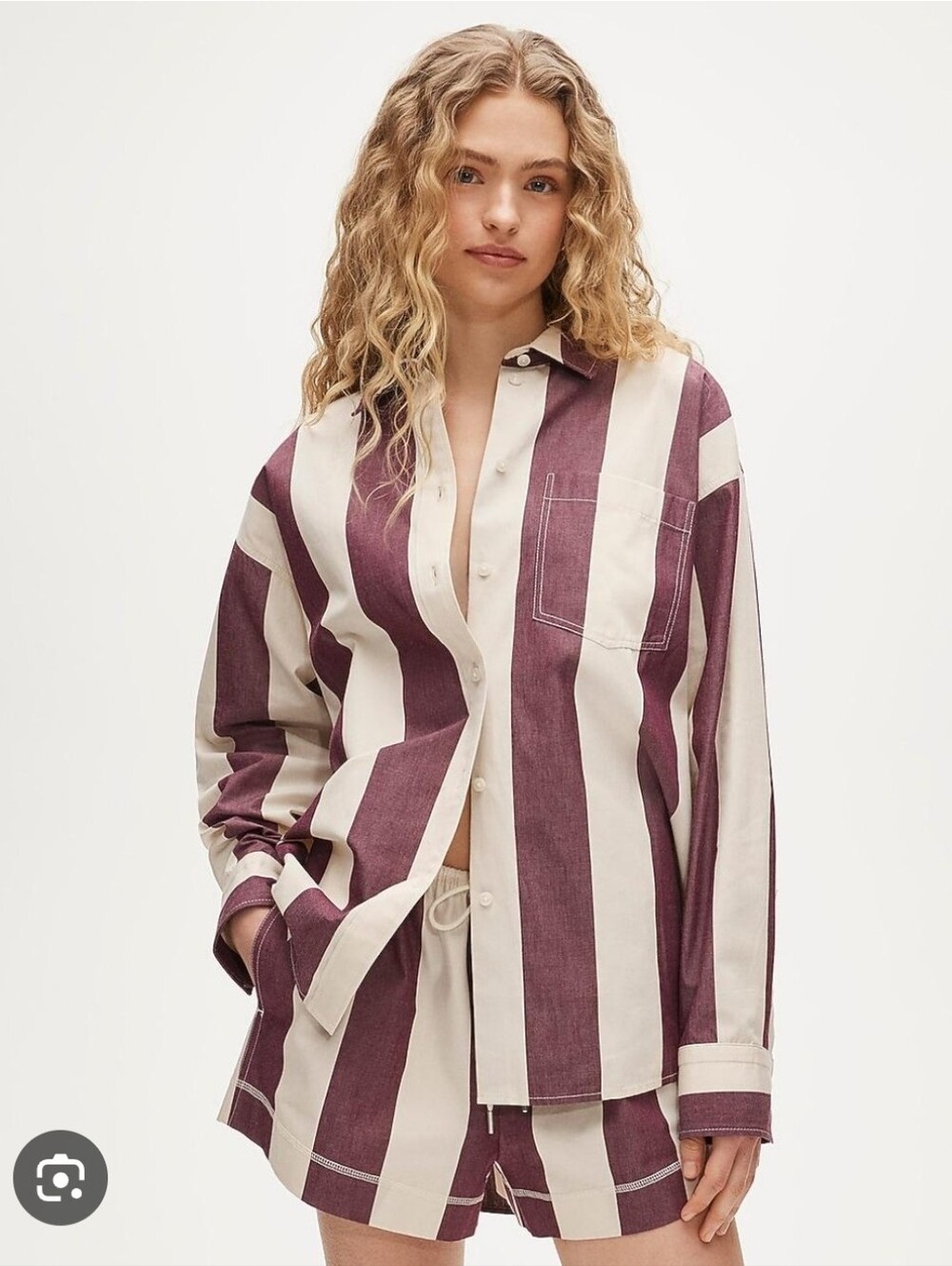 J. Crew Etienne Oversized Shirt Striped Cotton Poplin Sz Medium